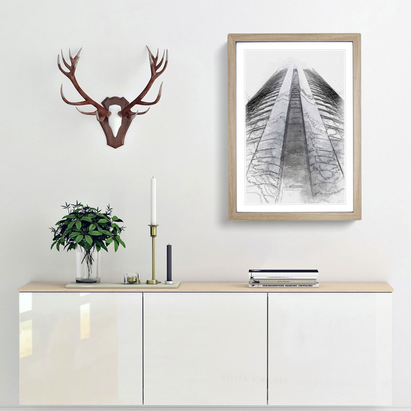 Sketching the Architecture Vol.50 - Picture Frame Drawing Print, Oak Framed, 36cm H x 27cm W x 2cm D