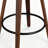 Set of 2 Mid-Century Modern Swivel Bar Stool with Cane Back, Walnut Wood Frame and 360° Swivel Seat-14891187-14891197