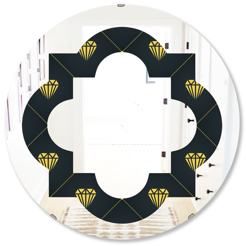 Miroir mural éclectique Quatrefoil, H 31,5 po x l po
