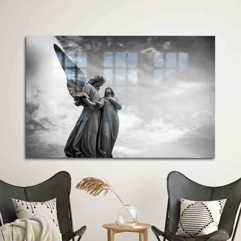 «Angel Wings», impression murale sur verre trempé pour une vue esthétique du paysage dans votre espace de vie