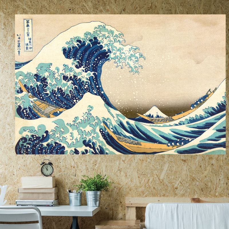 Les décalcomanies murales très vagues kanagawa, H 40 po x l 60 po x P 0,1 po