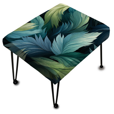 Plumes de perroquet bleues et bleu sarcelle - Repose-pieds rectangulaire abstrait