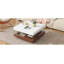 Table basse carrée moderne rotative à 360 ° avec trois plateaux amovibles, centre de table de ferme en bois à 2 niveaux avec rangement pour le salon
