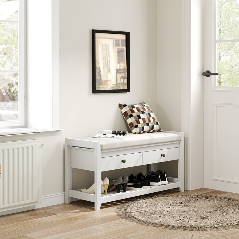 Walpurga Han 2-in-1 Entryway Shoe Storage Bench with Drawers, White