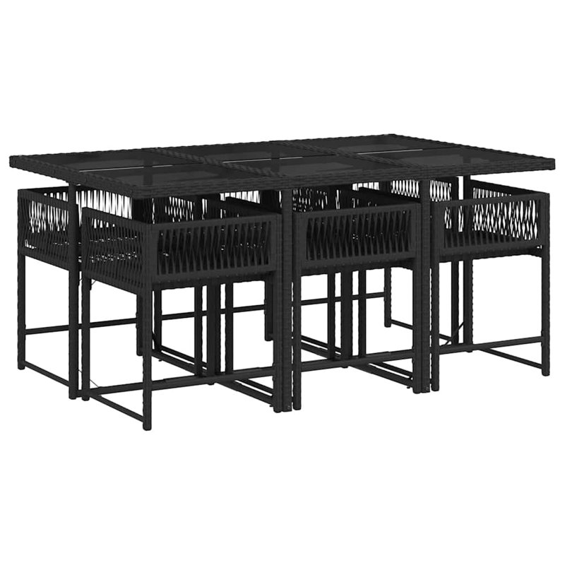  Garden Dining Set Black, Black/Black