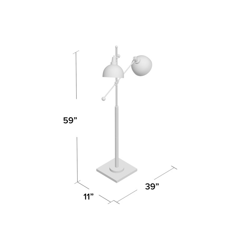 Jett 59'' Task Floor Lamp, Brushed Nickel