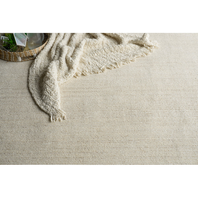 Benton Hand Tufted New Zealand Wool Natural Beige/Ivory Area Rug, 14'X18'