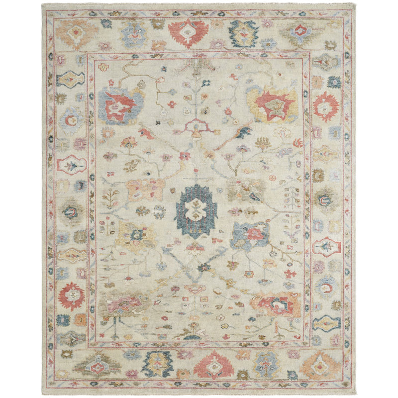 Tapis en laine noué à la main Masten Mist Bloom, Rectangle 12 pi x 15 pi