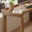 Bureau rectangulaire brun en bois massif avec 4 tiroirs-108839982