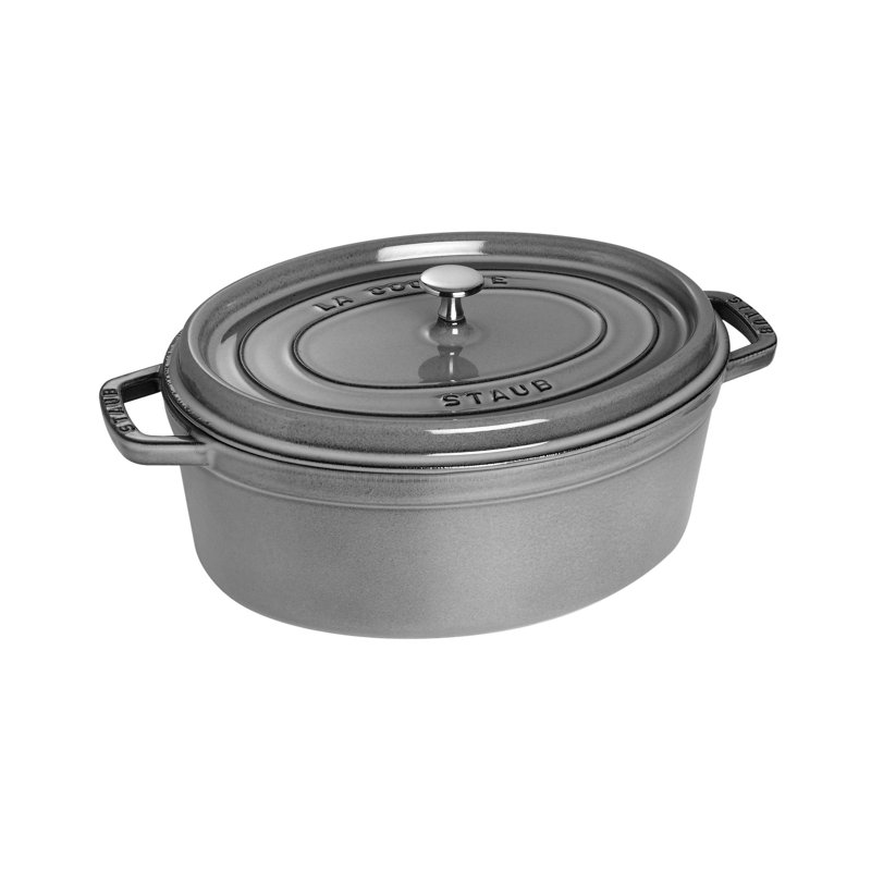 Cocotte ovale en fonte Staub, 7,08 pte, Gris graphite