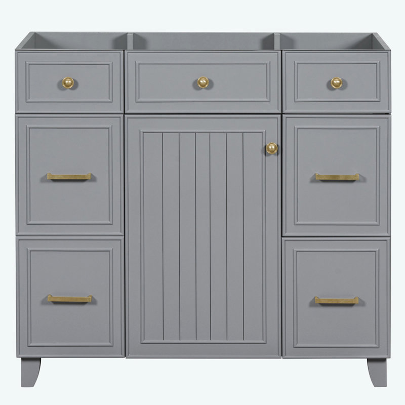 Meuble-lavabo 36 po sans lavabo, Doré, Gris