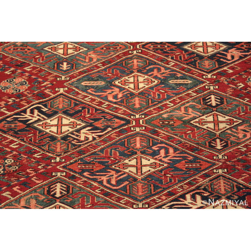 One-of-a-Kind Rectangle 5' x 6'3" 1900s Rectangle Wool Area Rug