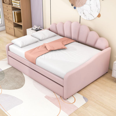 Melissia Full Upholstery Daybed Frame with Trundle