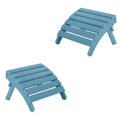 Repose-pieds extérieur pliable en plastique toutes saisons Adirondack (deux ensembles)