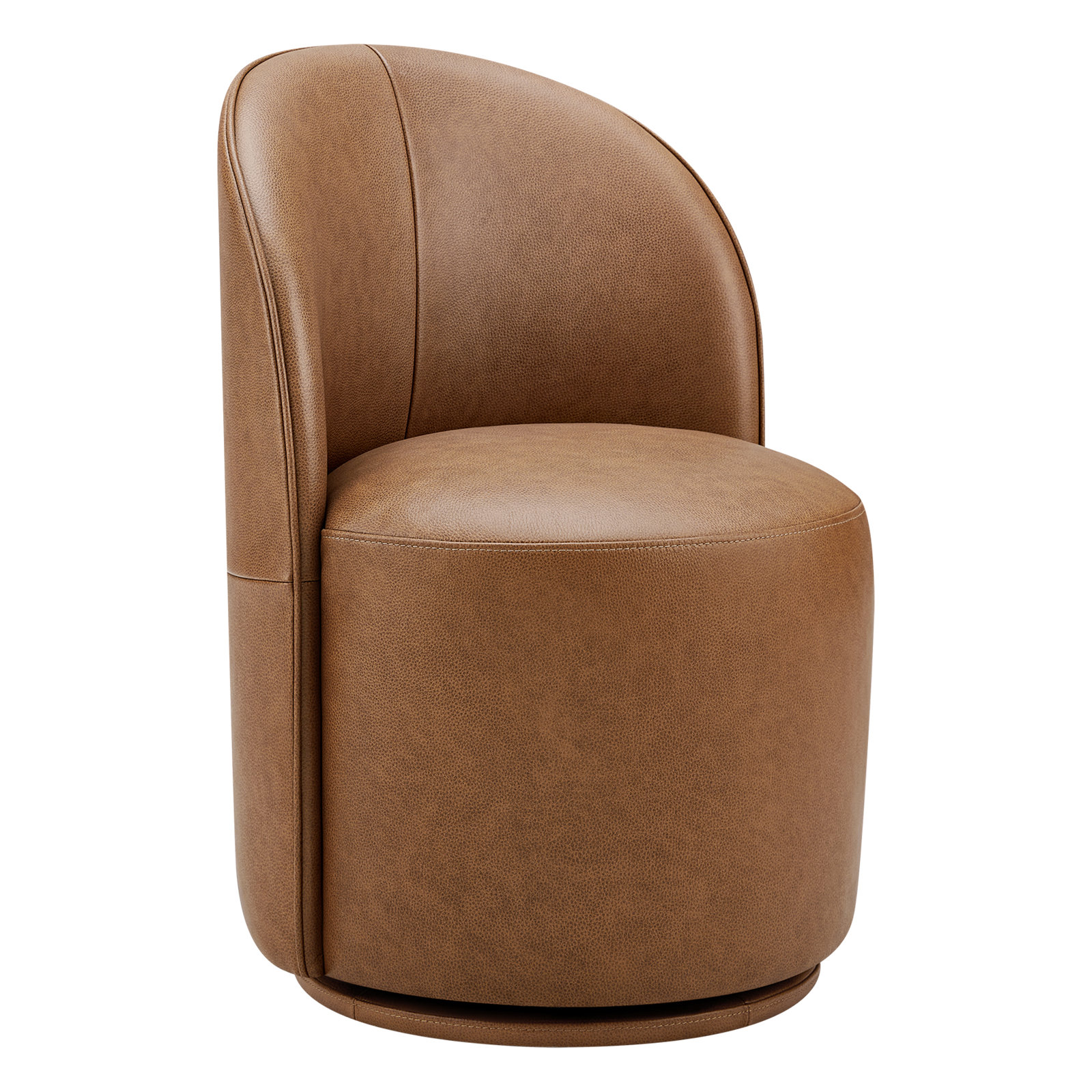 Sharlene Swivel Side Chair, Marseille Brown Genuine Leather