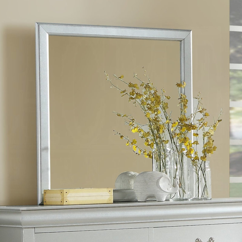 Sophia Flat Mirror, Platinum, 38" x 36"