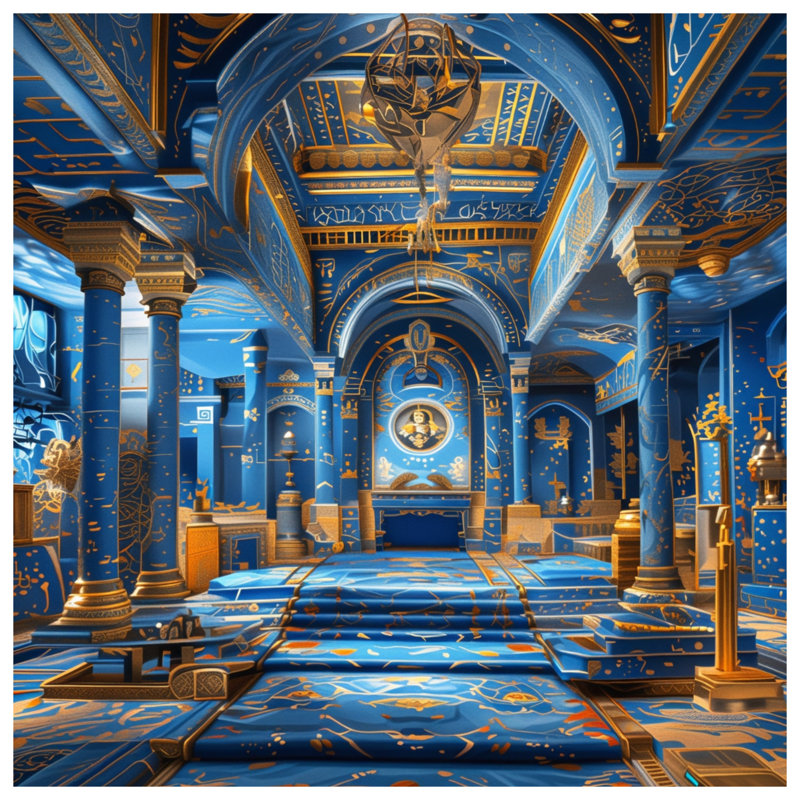 Tapis de bain intérieur bleu orné, L 24 po x L 17 po