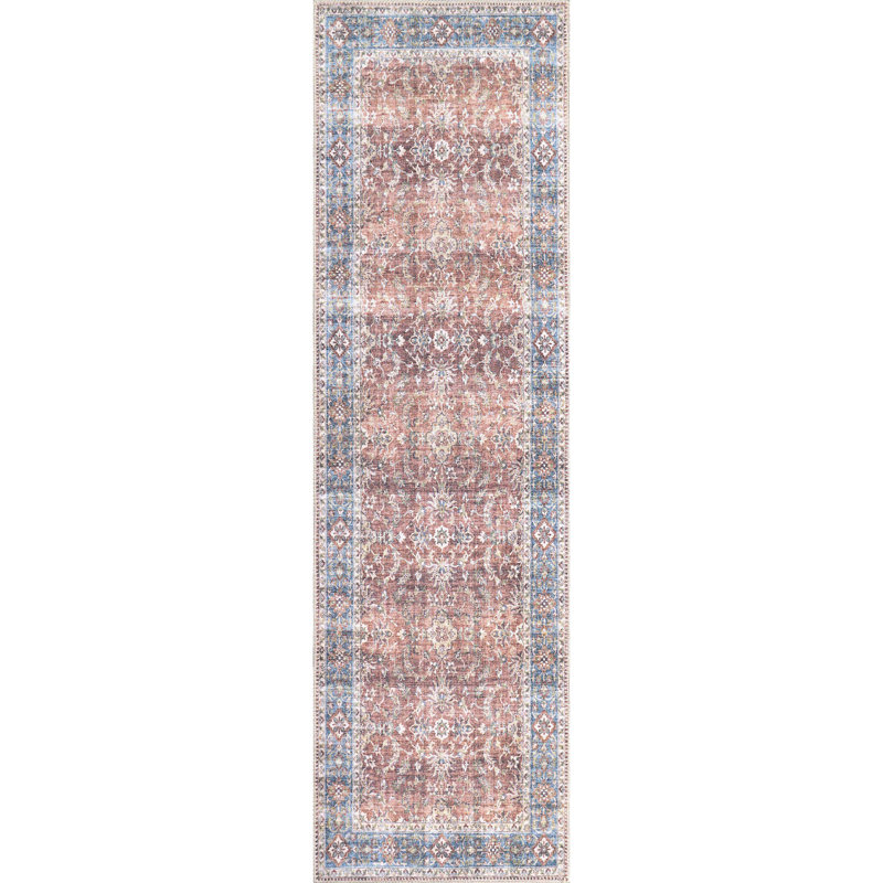 ELISE 2.6X7.6 6301-351 RED/BLUE/BEIGE, Runner 2'6" x 7'6"
