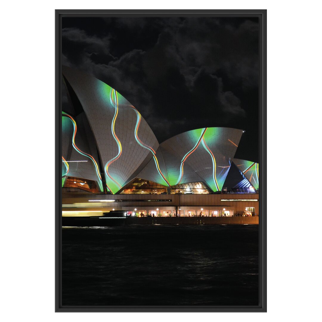 Gerahmtes Wandbild Sydney Opera House Beleuchtung