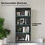 Heise en bois autoportante réglable à 4 tablettes pour la maison et le bureau, parfaite pour le rangement et la présentation personnalisables