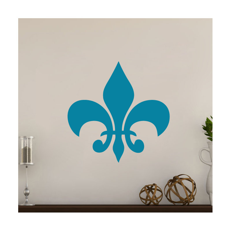 Adhésif décoratif fleur de lis, Bleu sarcelle