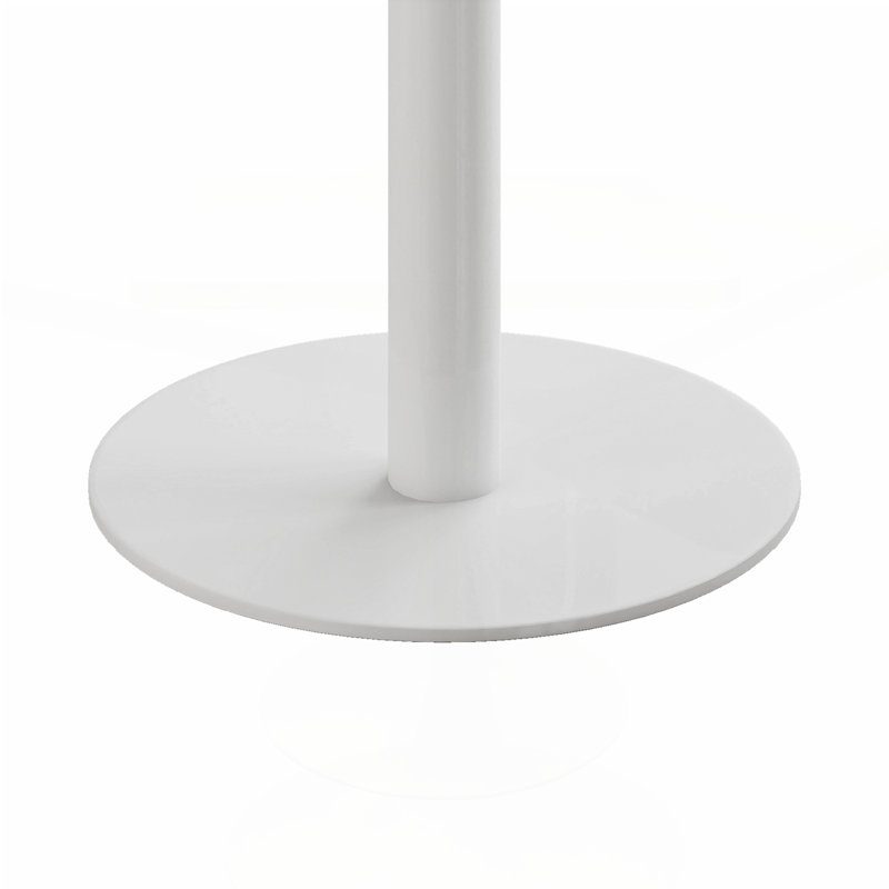Square Modern Dining Table, White / Silver