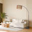 Lampe sur pied arquée en rotin 76 po à intensité variable avec télécommande et ampoule incluse-157666263
