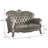 Adison Vintage Bone White Tufted Loveseat with Accent Pillows