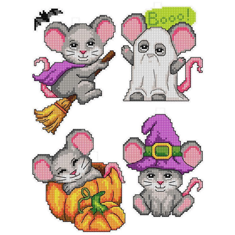 "Halloween Mouses" 102CS Kit au point de croix