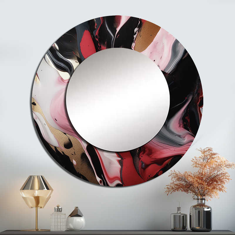 Agate éthérée rouge et noire Rafiel, 36 po x 36 po
