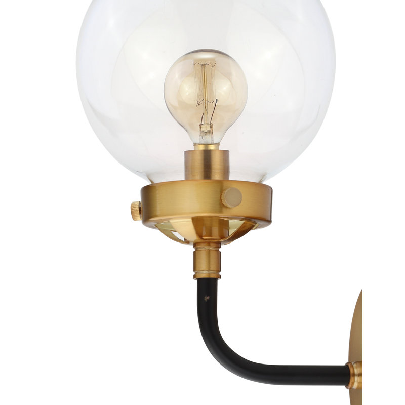 Armed Sconce, 20cm, Brass Gold/Black