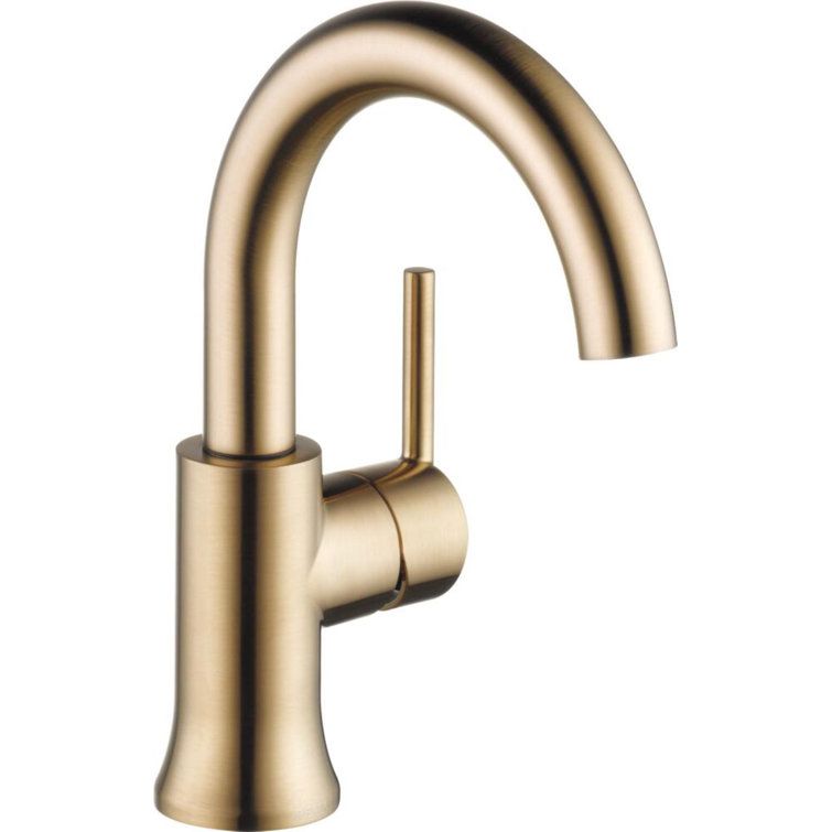 Delta 559HA-CZ-DST Trinsic Single Hole Bathroom Faucet with Drain Assembly, Single Handle Bathroom Sink Faucet