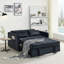 Lit escamotable de 55,5 po en velours noir, avec un espace de vie spacieux Lit en velours, position de sommeil confortable