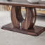 Table basse rectangulaire en bois aggloméré à motif d'autocollants moderne et minimaliste. Ajoutez une atmosphère calme et confortable à votre maison. Table basse en MDF, noyer, autocollant texturé brun foncé, table d'appoint.