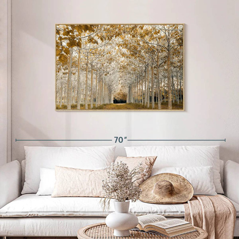 Or blanc, Cadre flottant en bois naturel, 43 po x 29 po