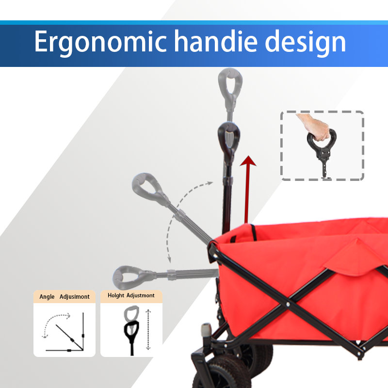 Chariot de camping pliant pour outils, Rouge