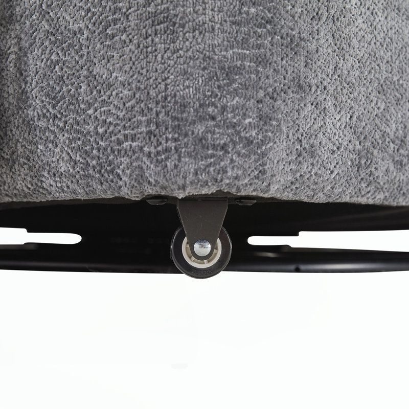Fauteuil d'appoint pivotant surdimensionné rembourré avec repose-pieds, Dark Grey