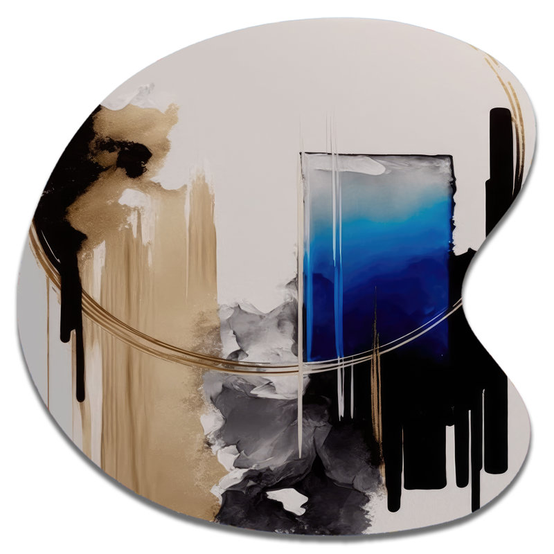 «Blue Minimalist Abstract II», reproduction d'art de sculpture murale en métal Freeform, H 27 po x l 27 po