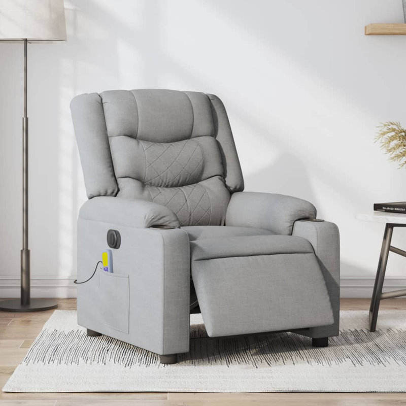 Fauteuil de massage, Gris clair, Poussoir électrique