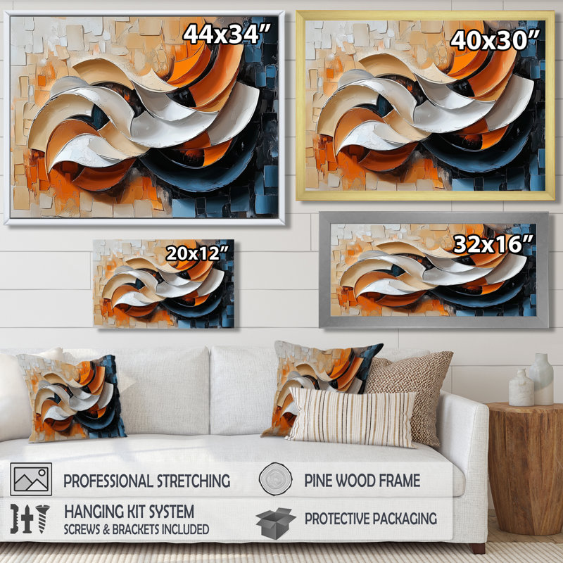 Encre monochrome Echo I - cubisme, art mural, H 24 po x l 32 po, Cadre simple, Blanc