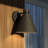 Amielia 8.75 in. H 1-Light Textured Black Contemporary Motion Sensor Dusk to Dawn Outdoor Wall Light, Metal Shade, Dark Sky Compliant, Use for Exterior Porch Patio Front Door or Garage