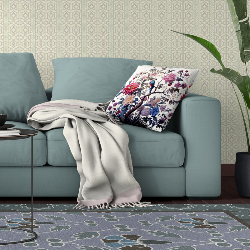 Oreiller Bloom Bower Bliss, Blanc / rose / bleu
