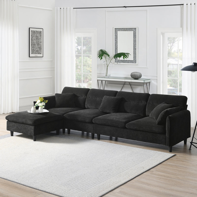 Canapé modulaire convertible Modern, Noir