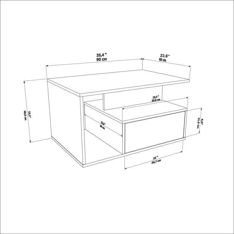 Table basse Corman, Noyer