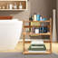 Freestanding Bamboo Spice Rack with Adjustable Racks