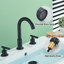 Robinet de salle de bain espacé 8 po à 3 trous noir mat-132291053