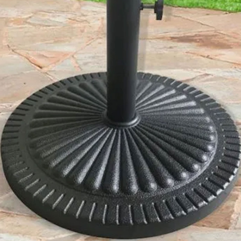Arlmont & Co. 22 Inch Umbrella Base Fits Up To 2" Umbrella Pole, Black