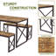 3-Pieces Dining Table Set, Rectangle Dinette With 2 Benches, Metal Frame For Dining Room, Living Room-2032141141
