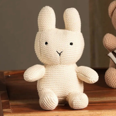 100% pur coton fait à la main doux, sécuritaire pour les jeunes, petits et légers, idéal pour les voyages, blanc cassé, 16 po de profondeur, 10 de largeur, 1 hauteur, 0,22 lb