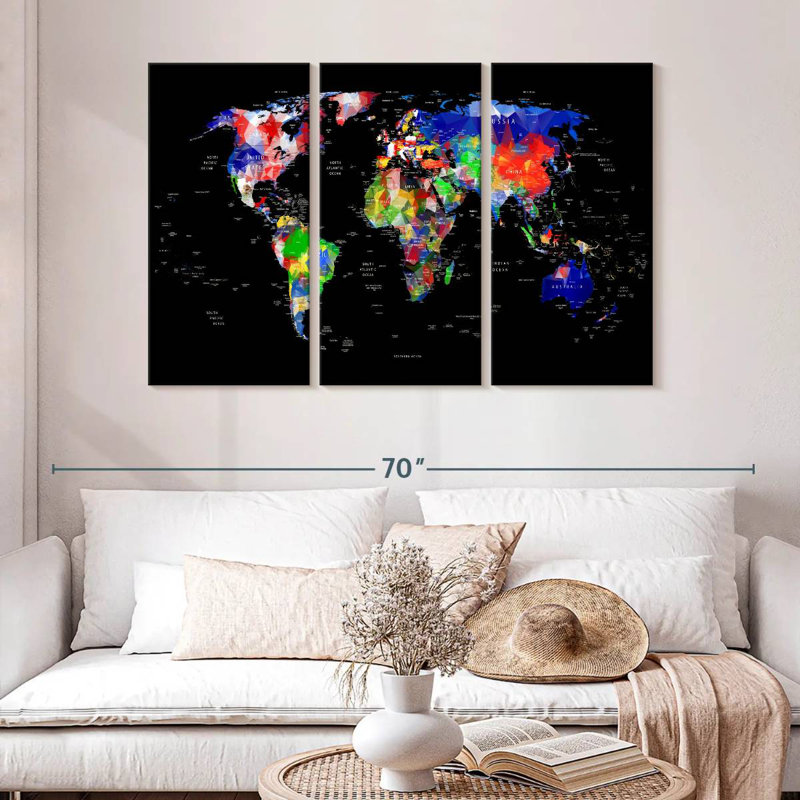 Aliaz Geometric Map, 32" H x 50" W